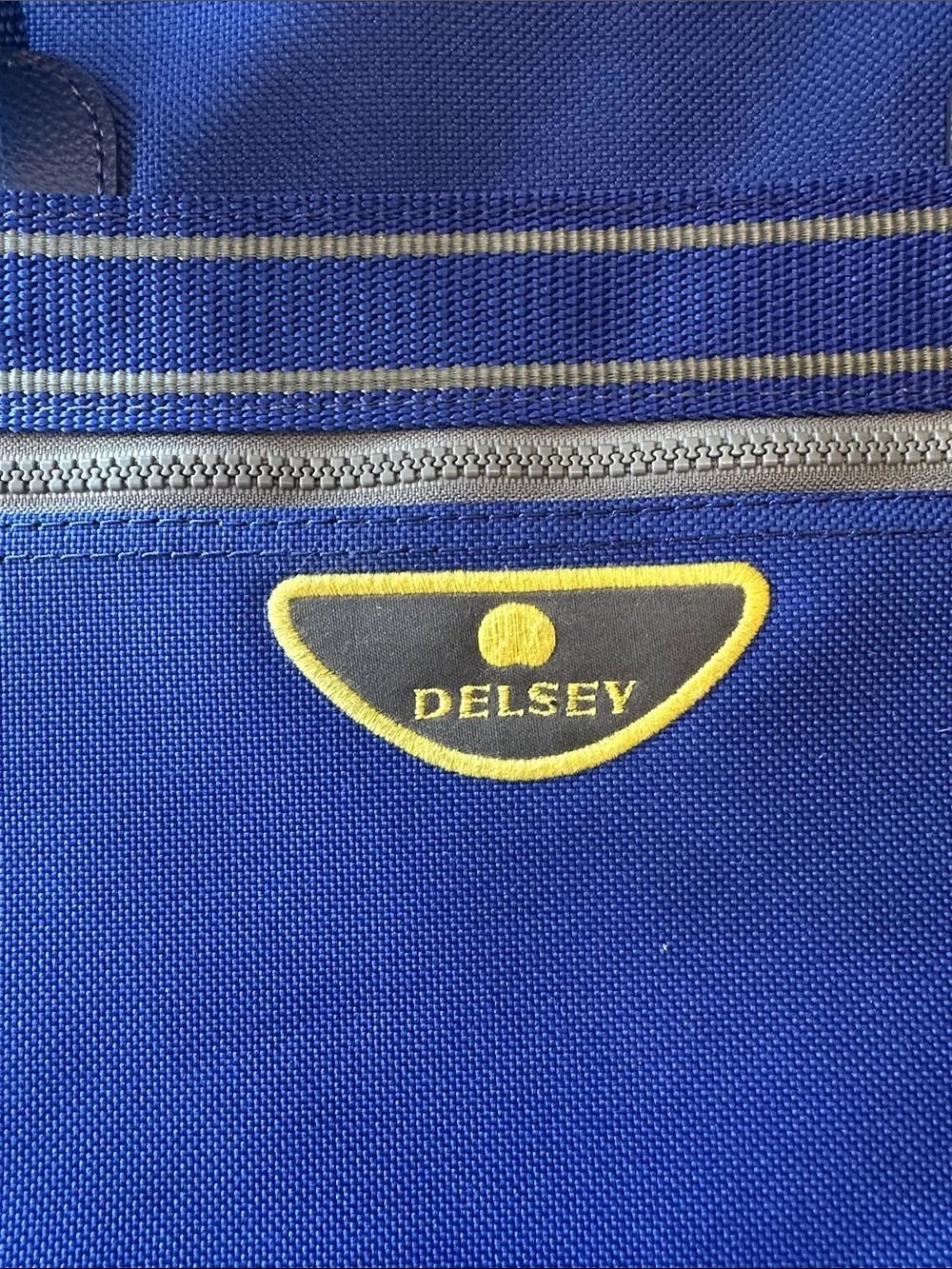 Delsey Blue Travel Tote with Yellow Accents